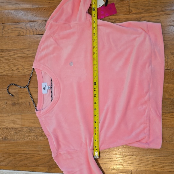 JUICY COUTURE WOMEN'S JUNIOR PINK LONG SLEEVE VELVETEEN PULLOVER CREWNECK LARGE - Picture 10 of 16